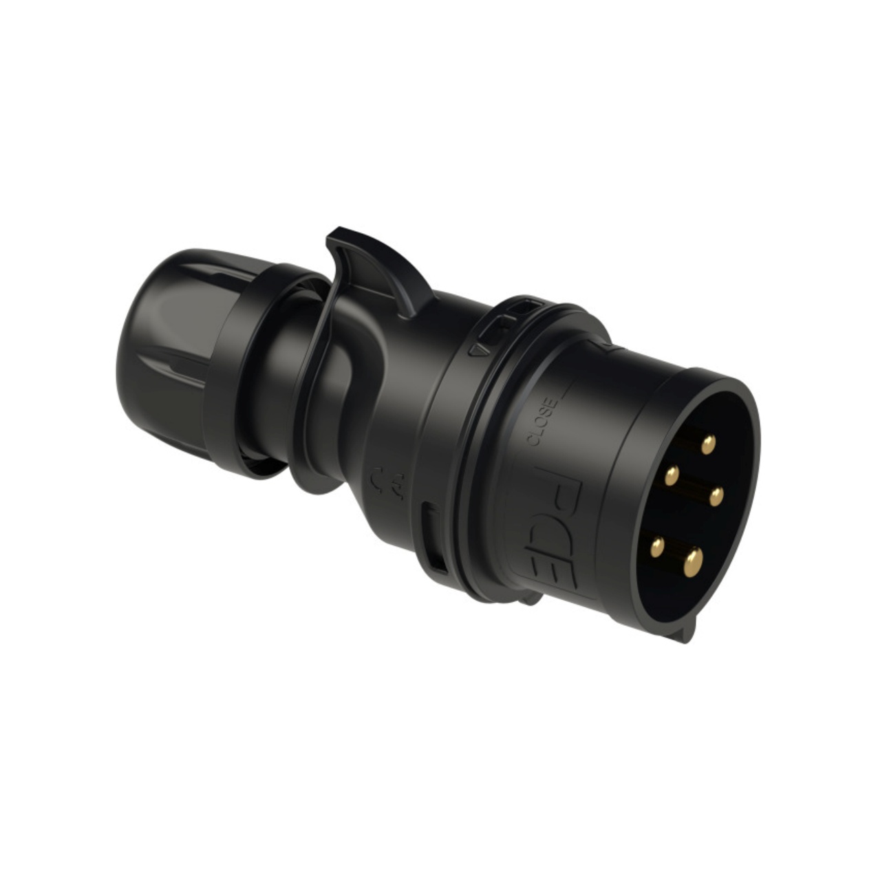 Zdjęcie: PCE Wtyk przenośny 32A 5p IP44 Shark czarny